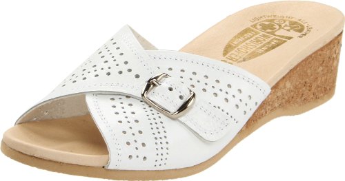 Worishofer Women's 251 Buckled Slide,White,37 EU (US Women's 7 M)